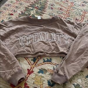 Vitality Brown Crew Neck Sweatshirt crop